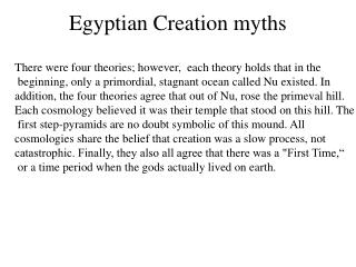 Egyptian Creation myths
