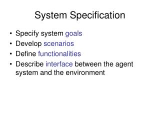 System Specification