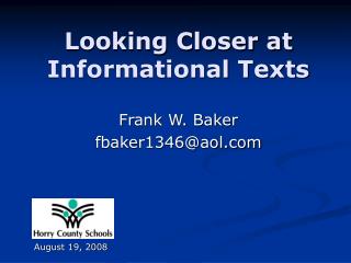 Looking Closer at Informational Texts