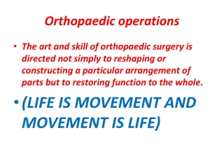 Orthopaedic operations