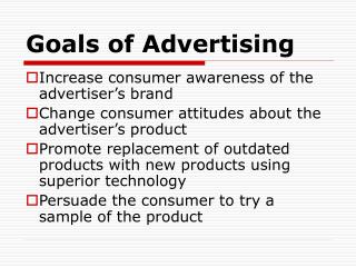 Goals of Advertising