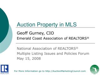 Auction Property in MLS