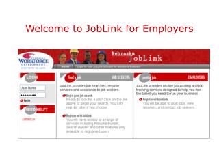 Welcome to JobLink for Employers