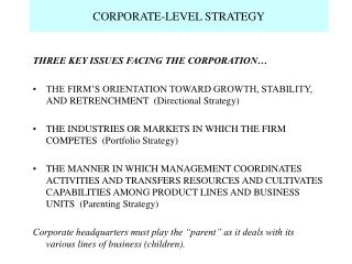 CORPORATE-LEVEL STRATEGY