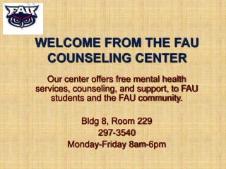 Welcome from The FAU Counseling Center