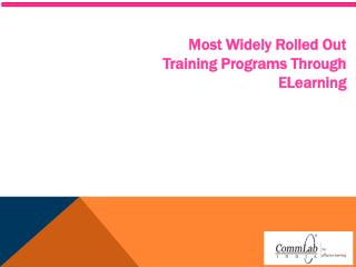 Most Widely Rolled Out Training Programs Through eLearning
