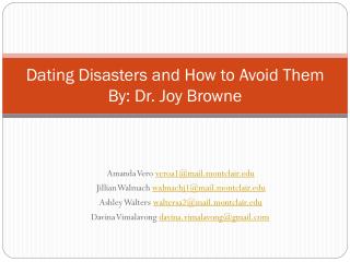 dating disasters and how to avoid them joy browne