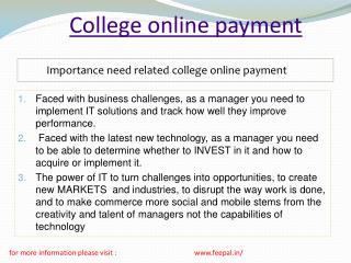 Significance of college online payment