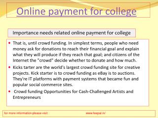 The Ideal Length for all online payment for college