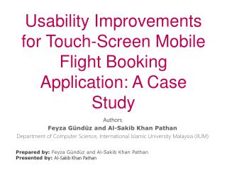 Usability Improvements for Touch-Screen Mobile Flight Booking Application: A Case Study