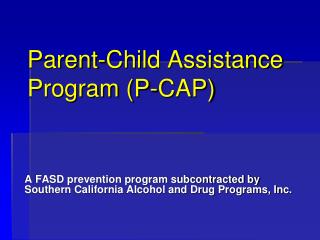 Parent-Child Assistance Program (P-CAP)