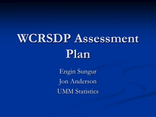 WCRSDP Assessment Plan