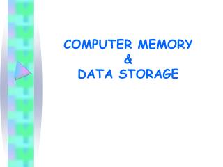 COMPUTER MEMORY & DATA STORAGE