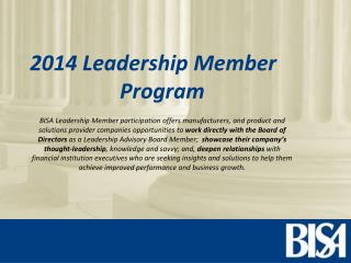 2014 Leadership Member Program