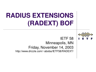 RADIUS EXTENSIONS (RADEXT) BOF