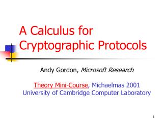 A Calculus for Cryptographic Protocols