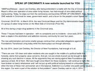 SPEAK UP CINCINNATI! A new website launched for YOU