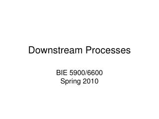 Downstream Processes