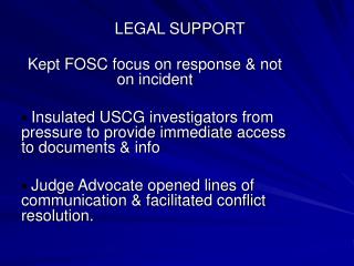 LEGAL SUPPORT