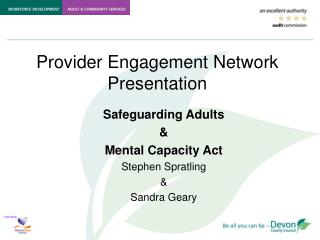 Provider Engagement Network Presentation