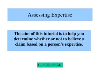 Assessing Expertise
