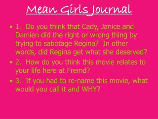 Mean Girls Journal