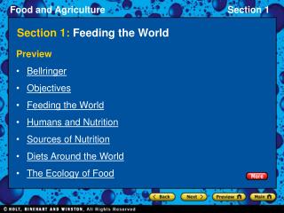 Section 1: Feeding the World