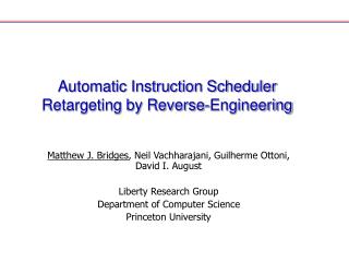 Automatic Instruction Scheduler Retargeting by Reverse-Engineering