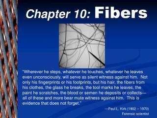 Chapter 10: Fibers