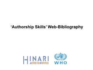 ‘Authorship Skills’ Web-Bibliography