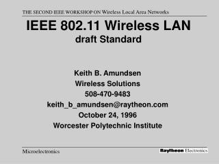 IEEE 802.11 Wireless LAN draft Standard
