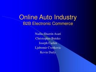 Online Auto Industry B2B Electronic Commerce