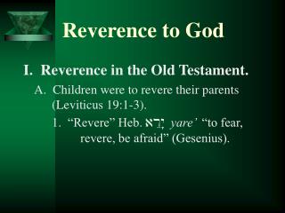 Reverence to God