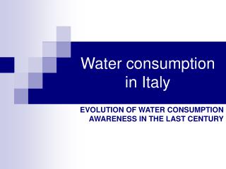Water consumption in Italy