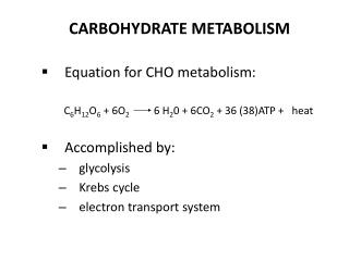 PPT - CARBOHYDRATE METABOLISM PowerPoint Presentation, free download ...