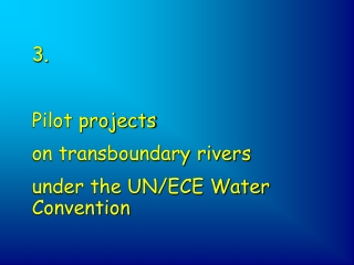 3. Pilot projects on transboundary rivers under the UN/ECE Water Convention