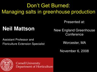 Don’t Get Burned: Managing salts in greenhouse production