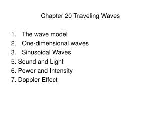 Chapter 20 Traveling Waves