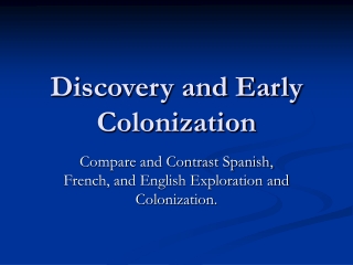 Discovery and Early Colonization
