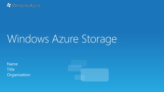 Windows Azure Storage