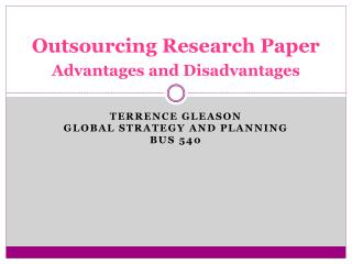 Outsourcing Research Paper Advantages and Disadvantages