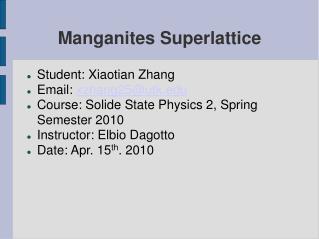 Manganites Superlattice