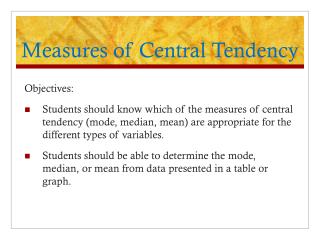 PPT - Measures Of Central Tendency And Dispersion PowerPoint ...