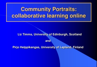 Community Portraits: collaborative learning online