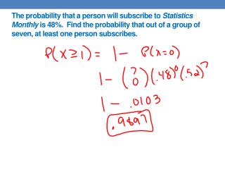 formula probability binomial probabilities ppt powerpoint presentation