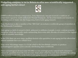 Fledgeling company is 1st in Britain to offer new scientific