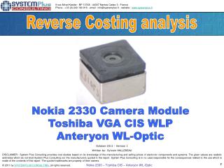 Reverse Costing analysis