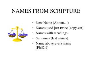 NAMES FROM SCRIPTURE