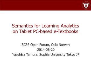 Semantics for Learning Analytics on Tablet PC-based e-Textbooks