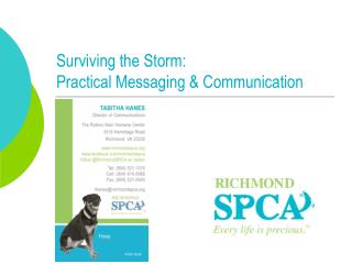 Surviving the Storm: Practical Messaging & Communication
